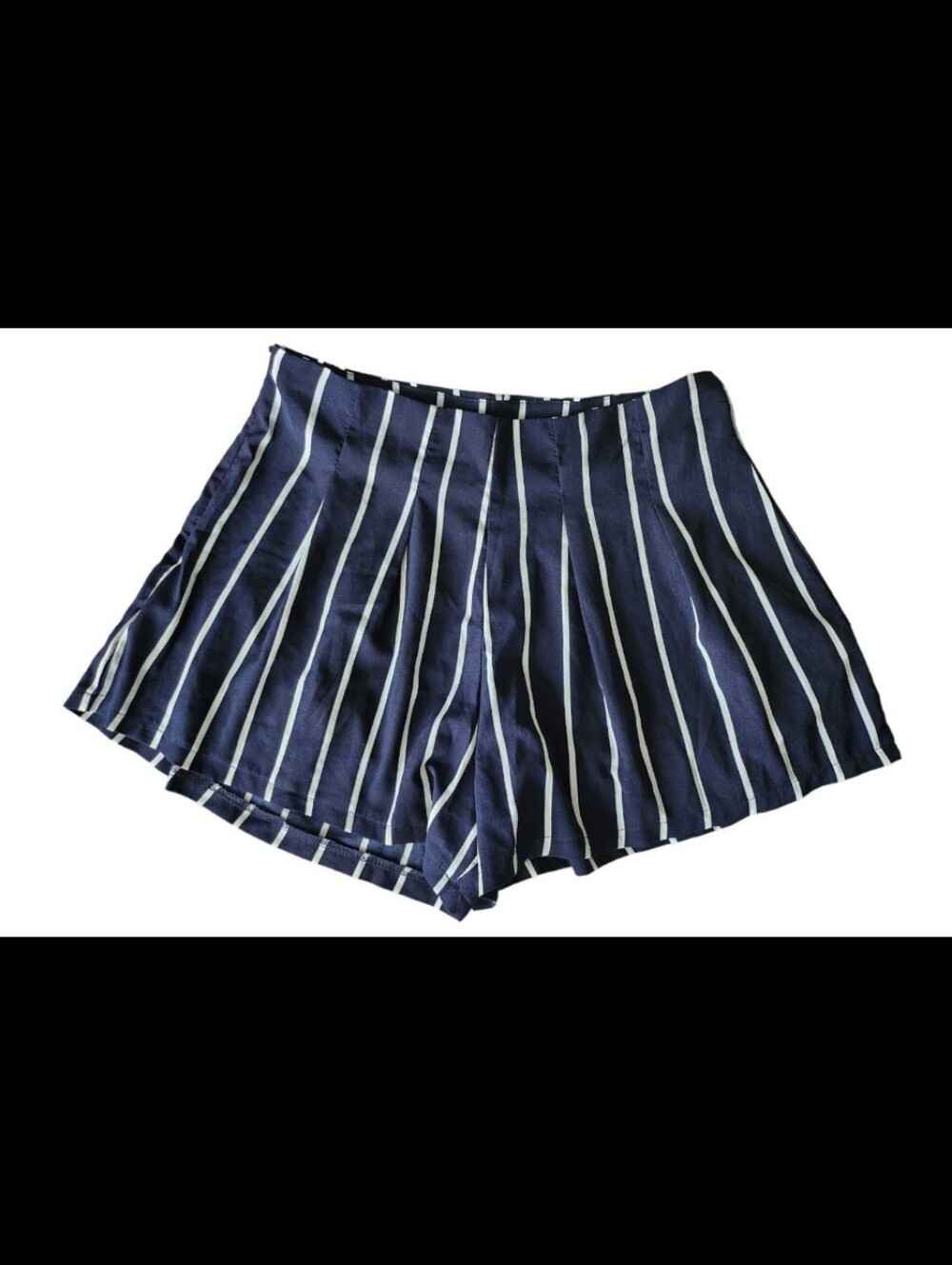 Striped Navy Women's High-Waist Shorts | Size:M